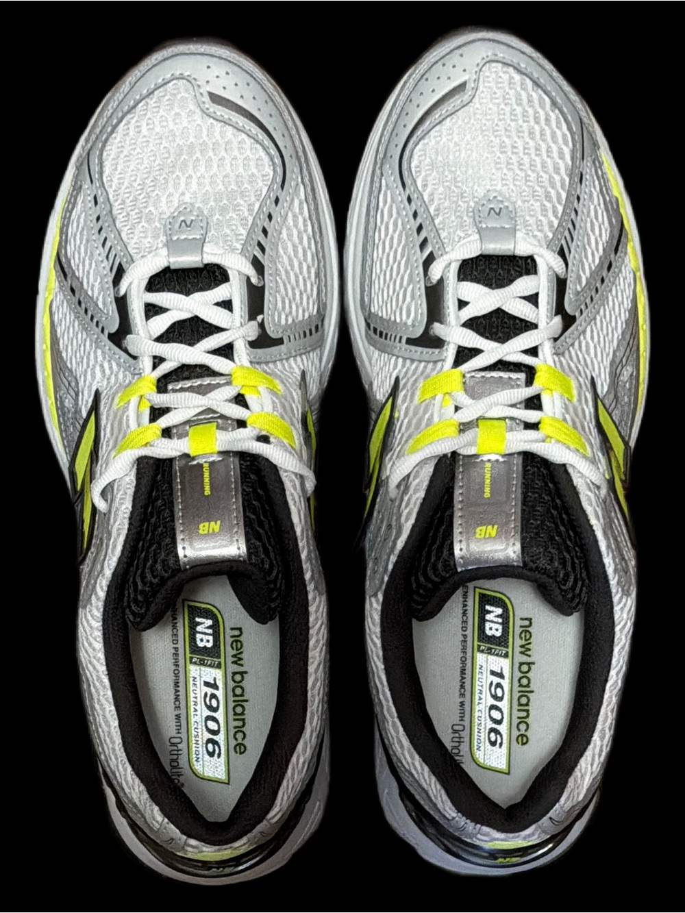 New Balance U1906R Gray Runners with Neon Yellow Unisex M/10.5 W/12 - Picture 8 of 13